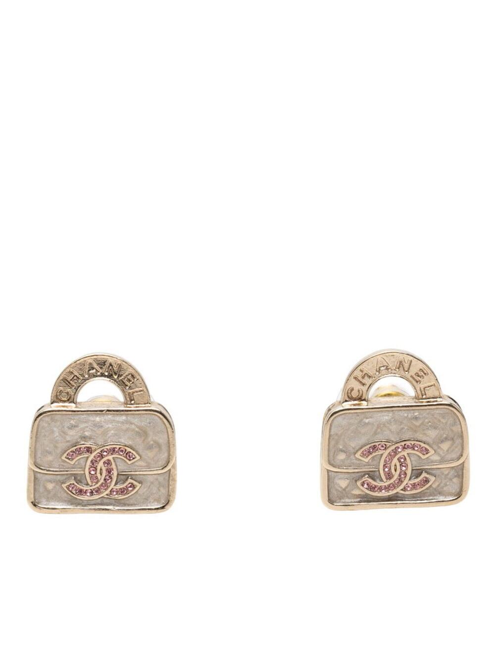 Chanel Cc Logo Earrings Gold-Tone Metal #287730C10B